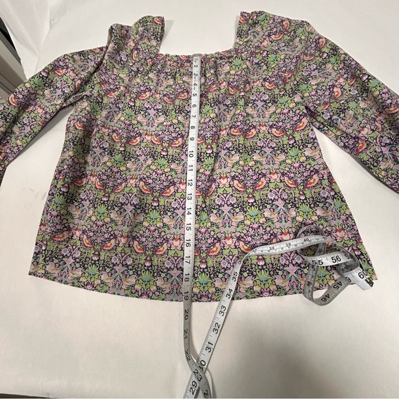 J. Crew Liberty Art Fabrics Strawberry Thief Peony Penny Birds Top - Picture 10 of 10